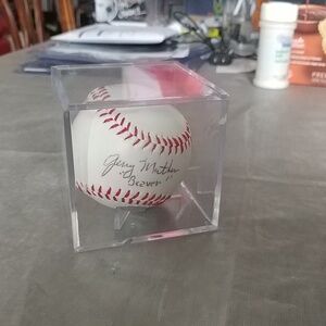 "The Beaver" Jerry Mather Autographed Baseball with Case and COA